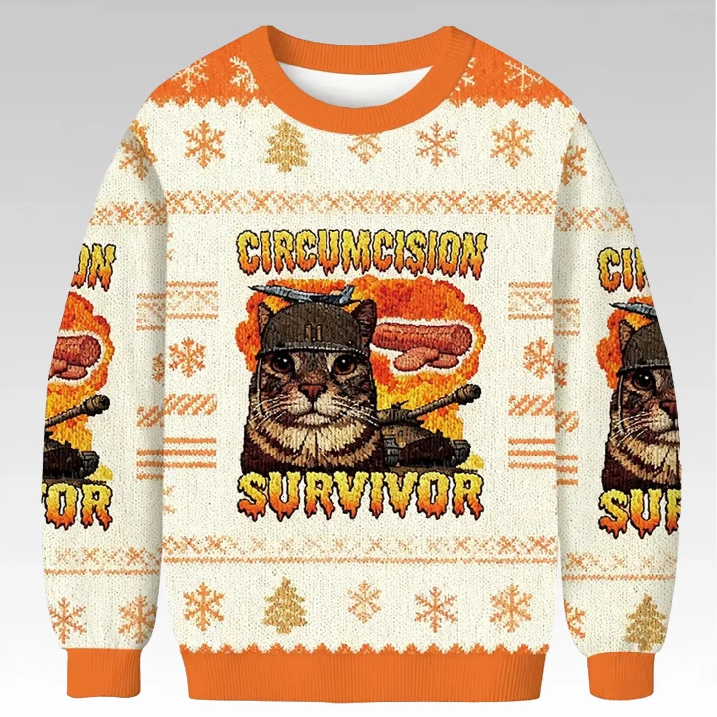 2025 Cat Circumcision Survivor Ugly Christmas Sweater - Bigfirefashion