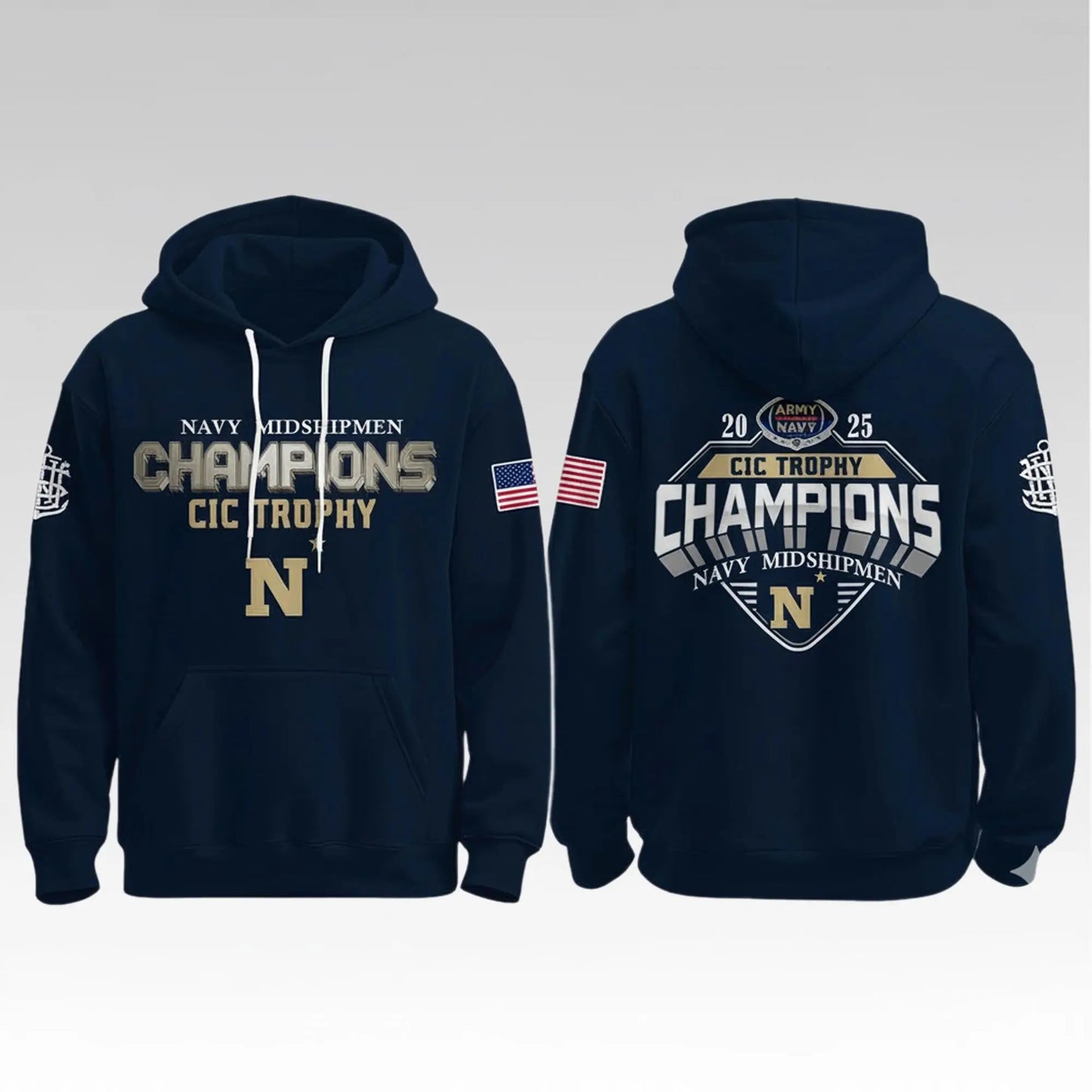 2025 Navy Midshipmen CIC Champions Hoodie Bigfirefashion