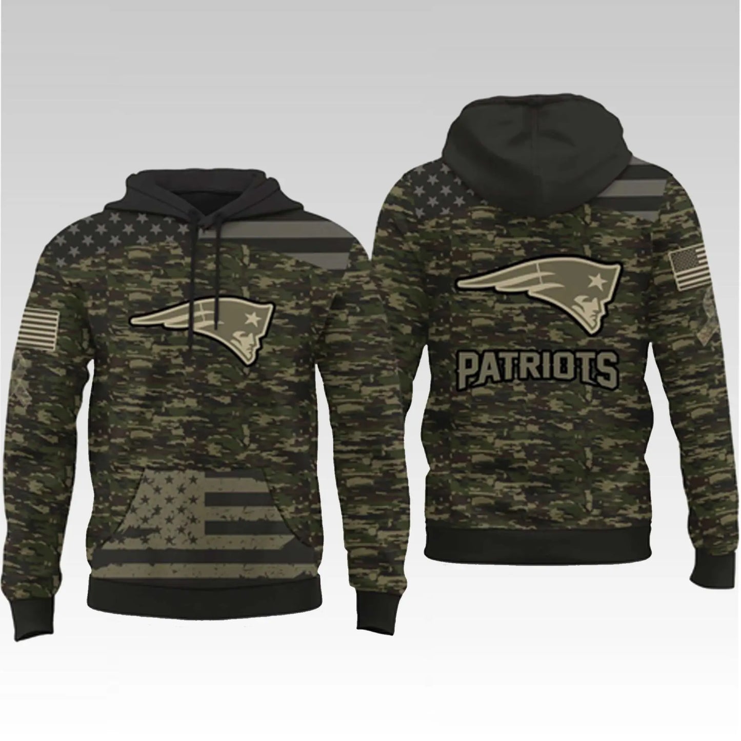 2025 Patriots Salute To Service Camo Hoodie - Bigfirefashion