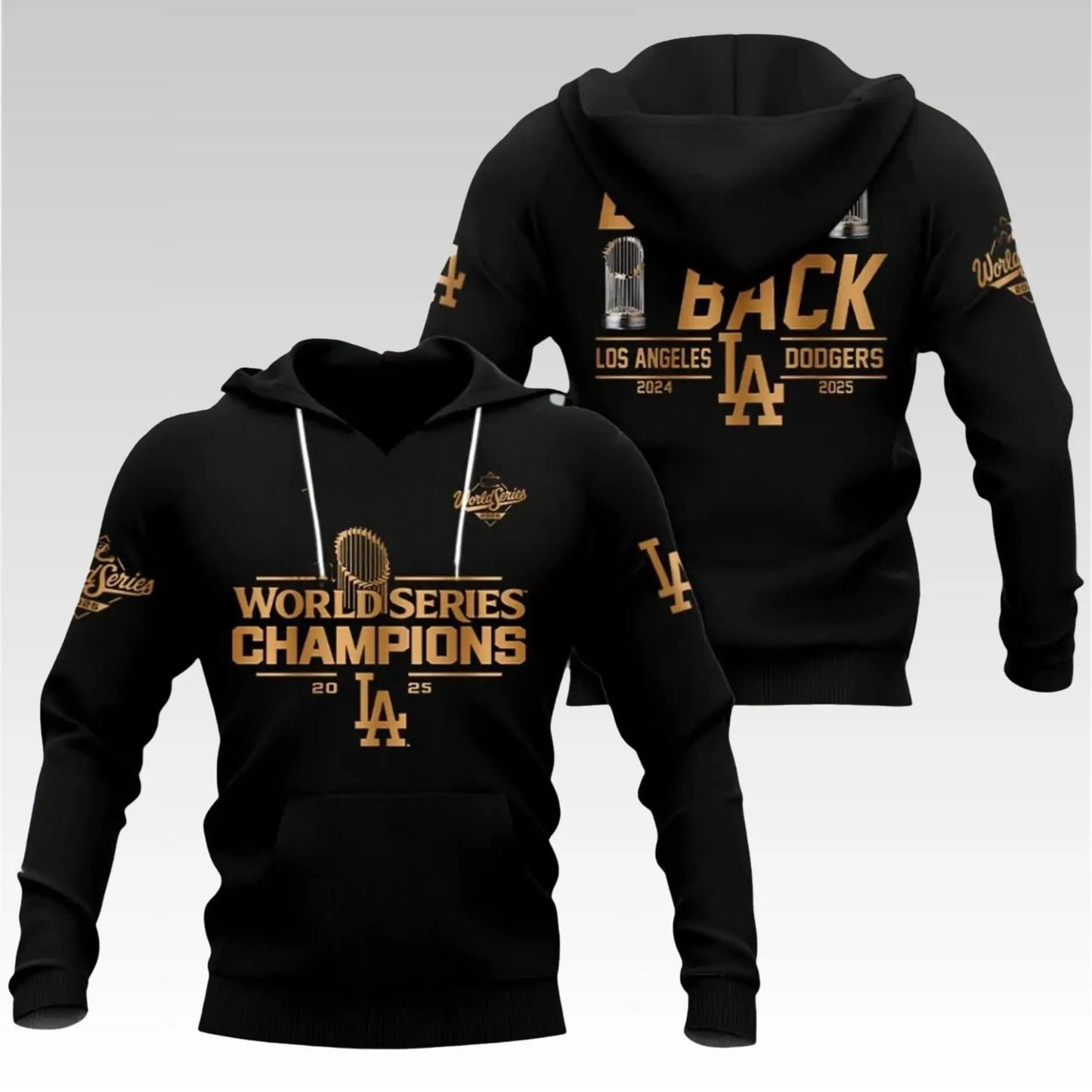 2025 World Series Champions Back To Back Dodgers 2024 Gold Shirt - Bigfirefashion