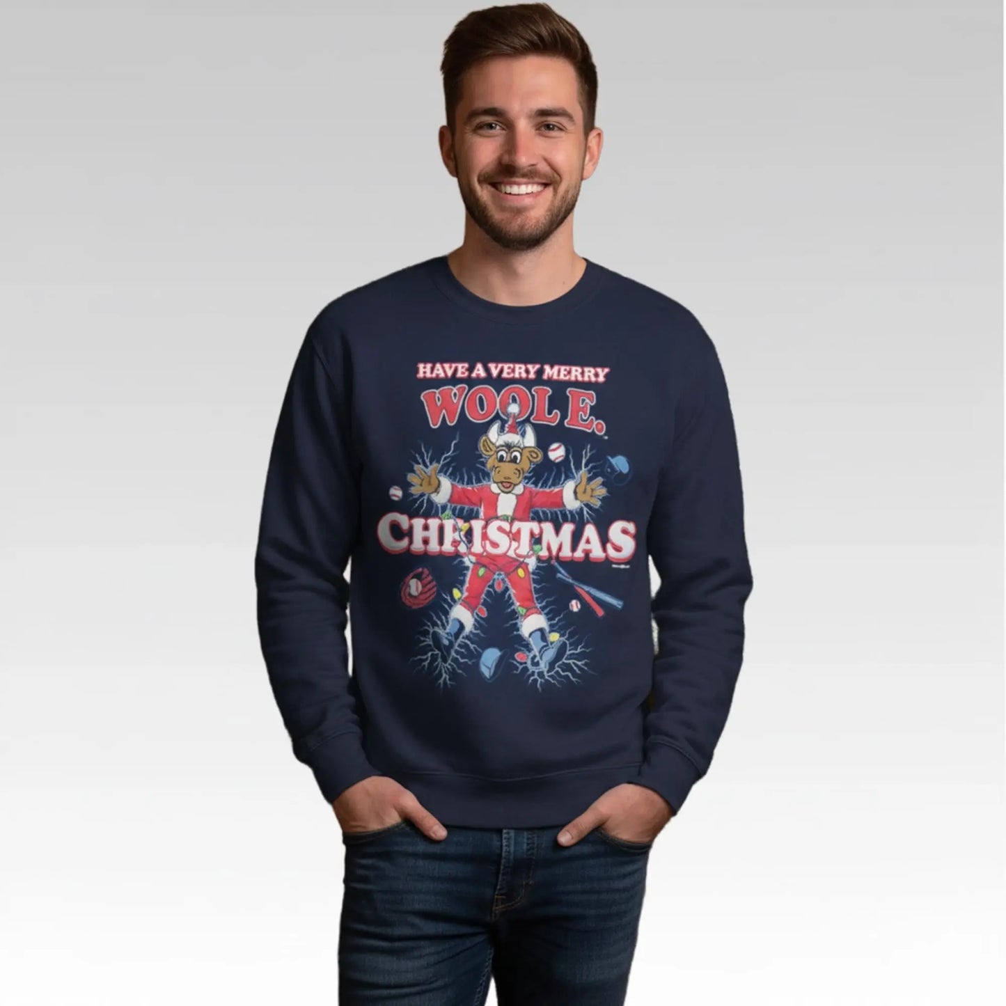 2026 Durham Bulls Have A Very Merry Wool E Christmas Ugly Sweater