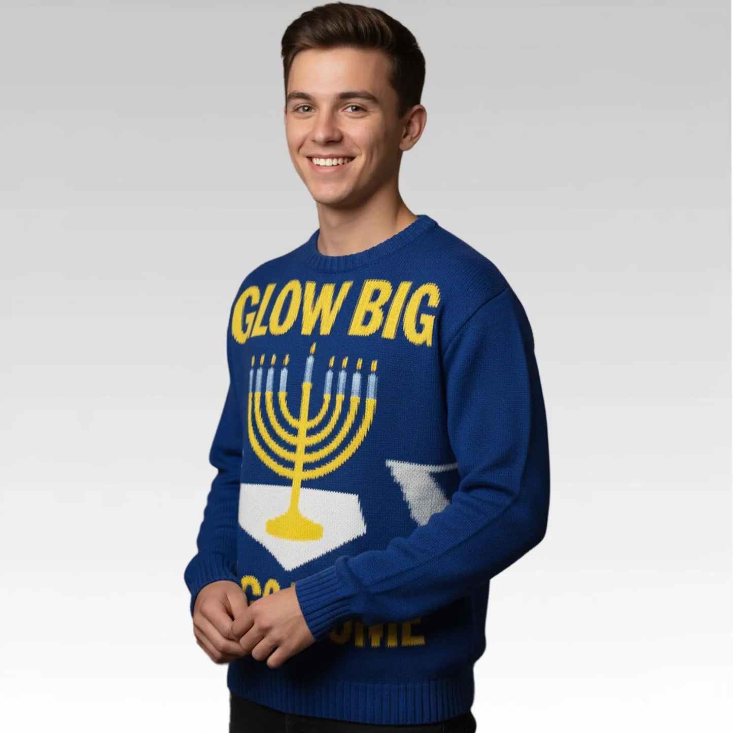 2026 Menorah Glow Big Or Go Home Ugly Sweater Bigfirefashion