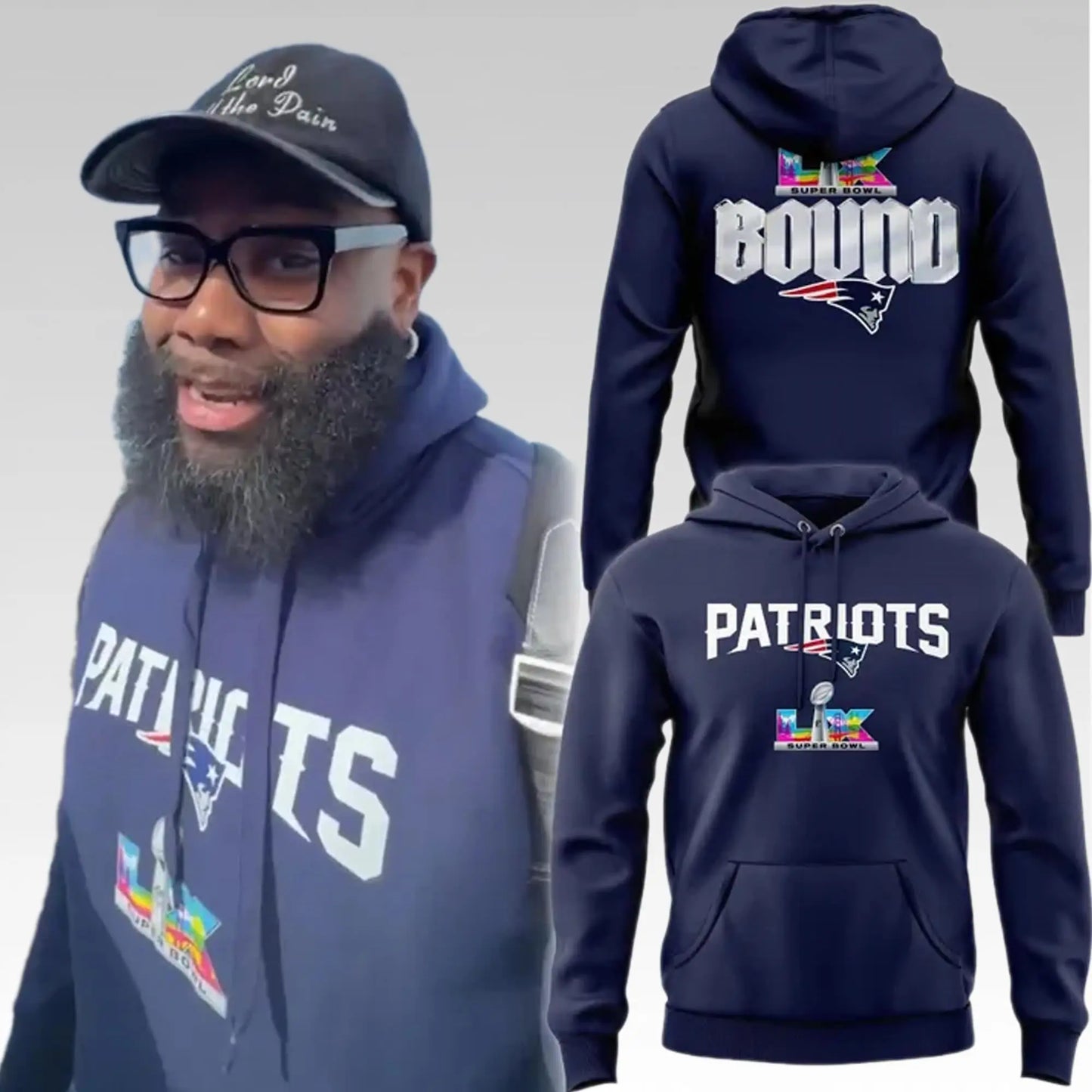 2026 NE Patriots Super Bowl LX Hoodie