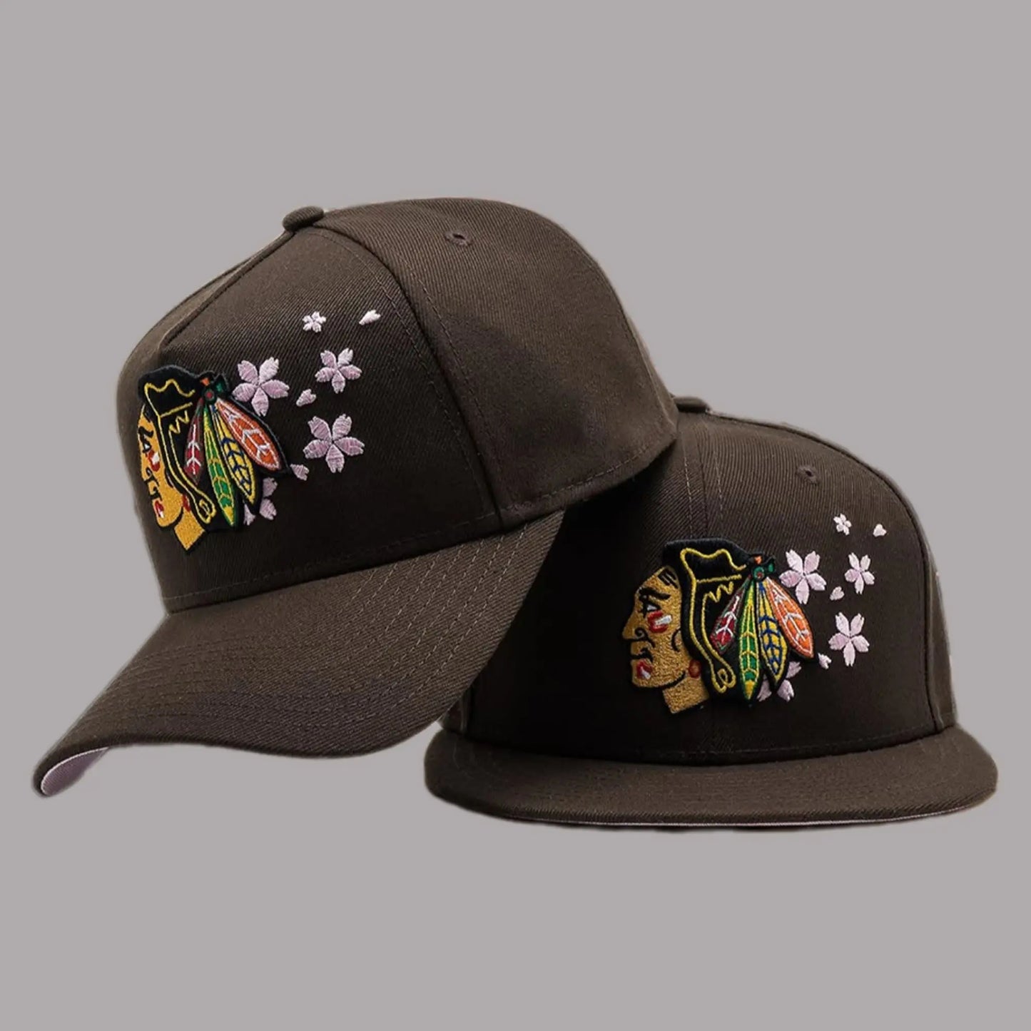 Chicago Blackhawks Cherry Blossom Hat - Bigfirefashion