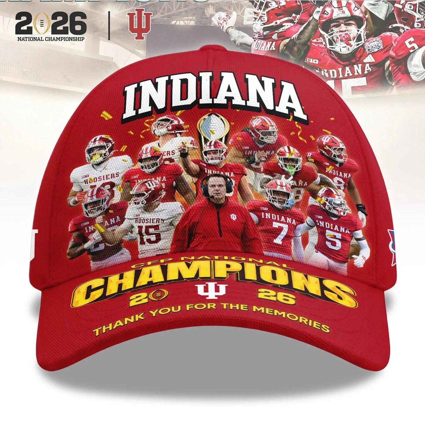 Hoosiers Champions CFP National Thank You For The Memories Hat Bigfirefashion