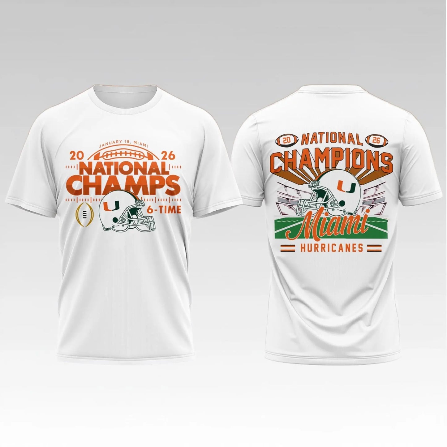 MIA Hurricanes CFP National Champions 6 Time Shirt Bigfirefashion