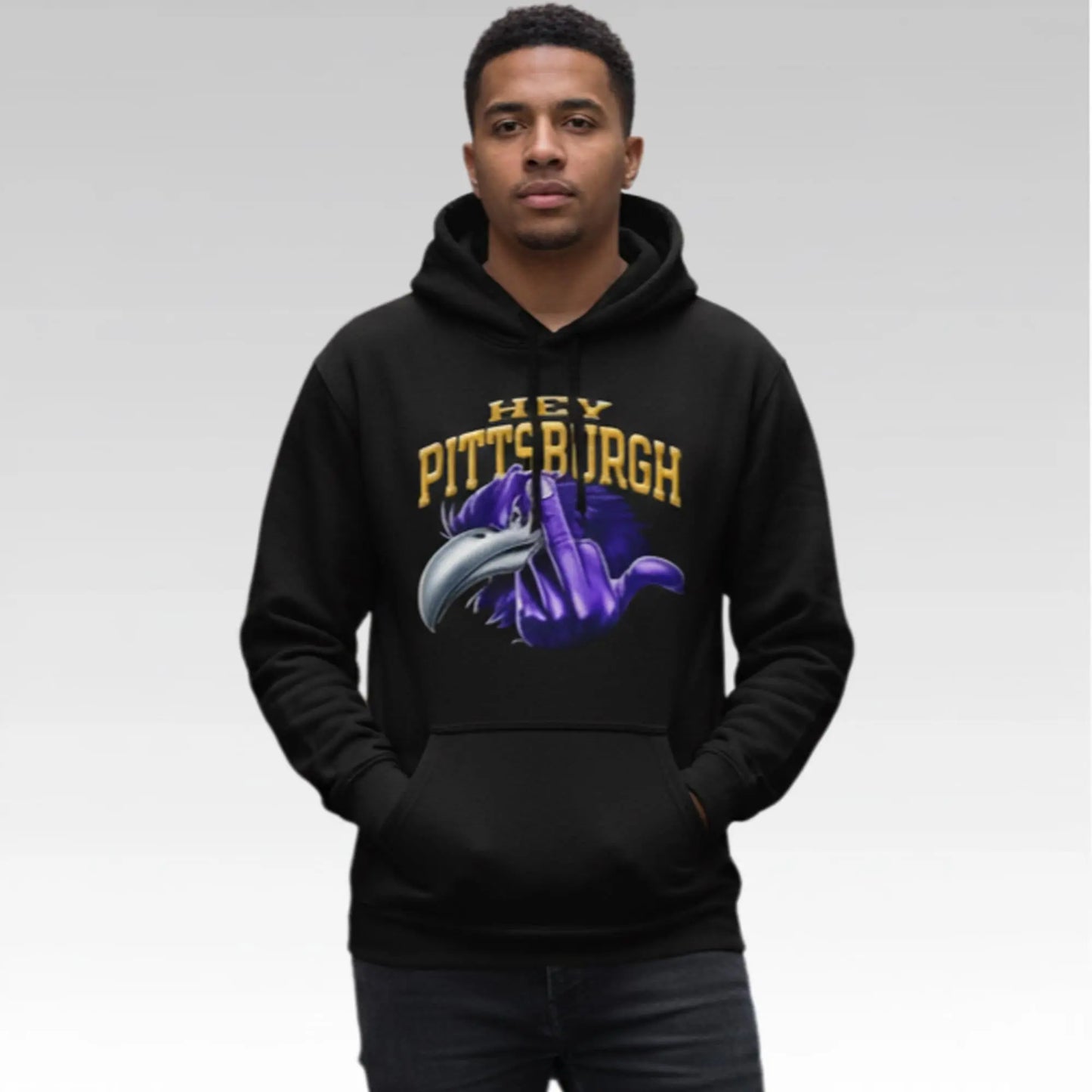 Raven Flock Hey Steelers Middle Finger Shirt Bigfirefashion