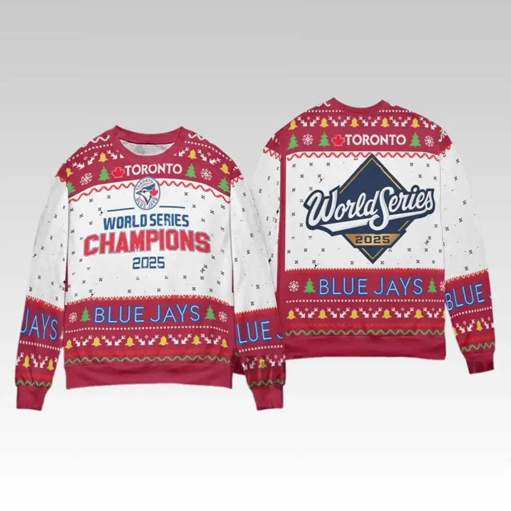 2025 Blue Jays World Series Champions Sweater Ugly Christmas - Bigfirefashion