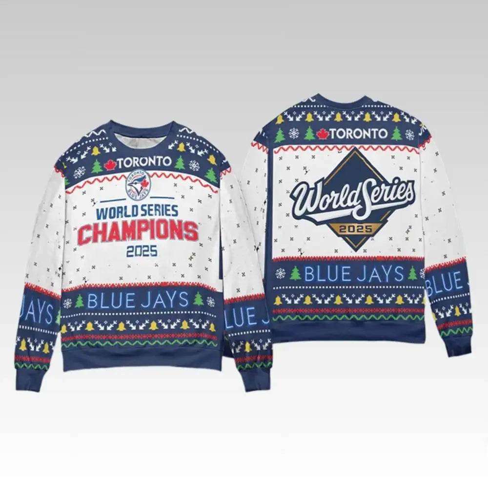2025 Blue Jays World Series Champions Sweater Ugly Christmas - Bigfirefashion