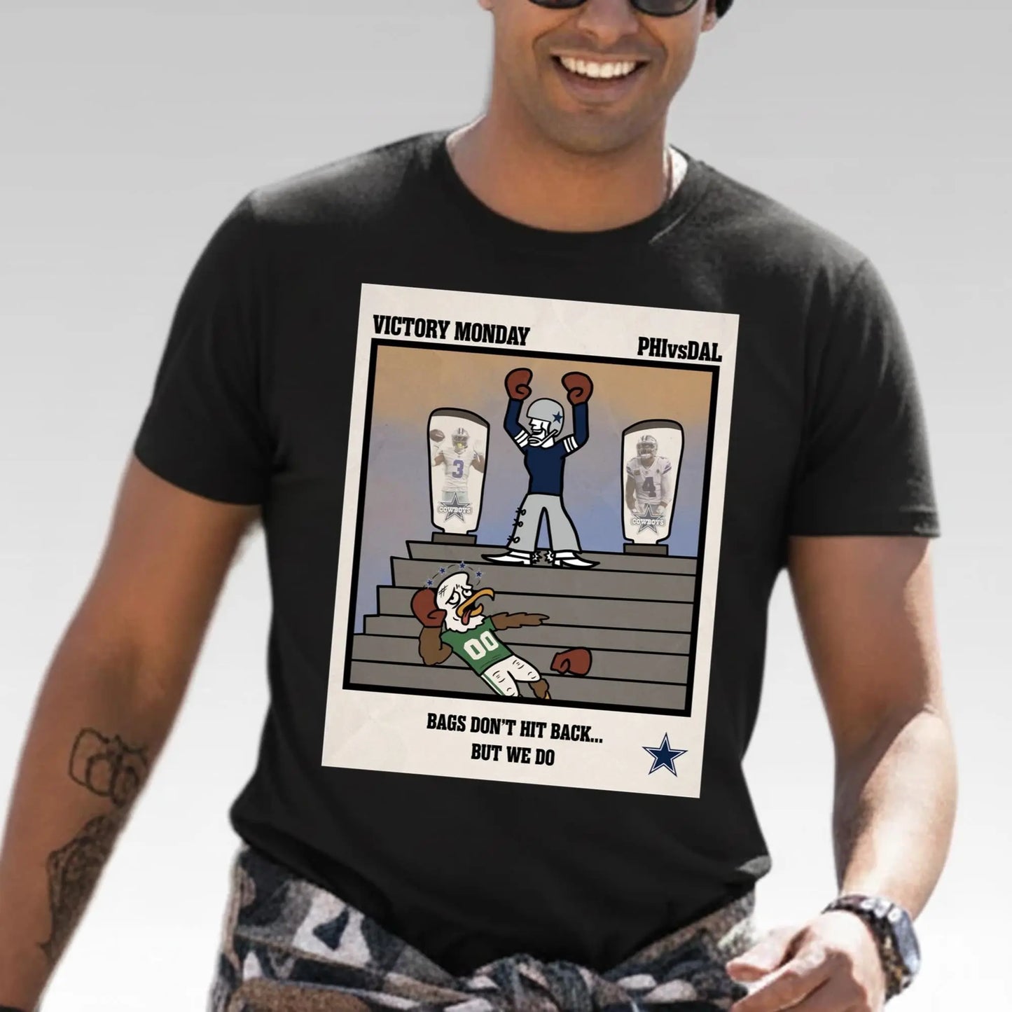 2025 Cowboys Victory Monday PHI vs DAL Bags Don't Hit Back But We Do Shirt - Bigfirefashion