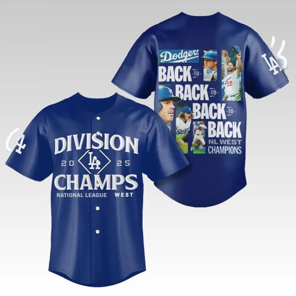 2025 Dodgers Back To Back Division Champs Jersey - Bigfirefashion
