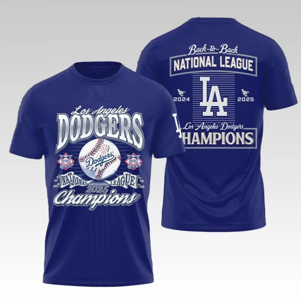 2025 Dodgers Back To Back National League Champions Shirt - Bigfirefashion