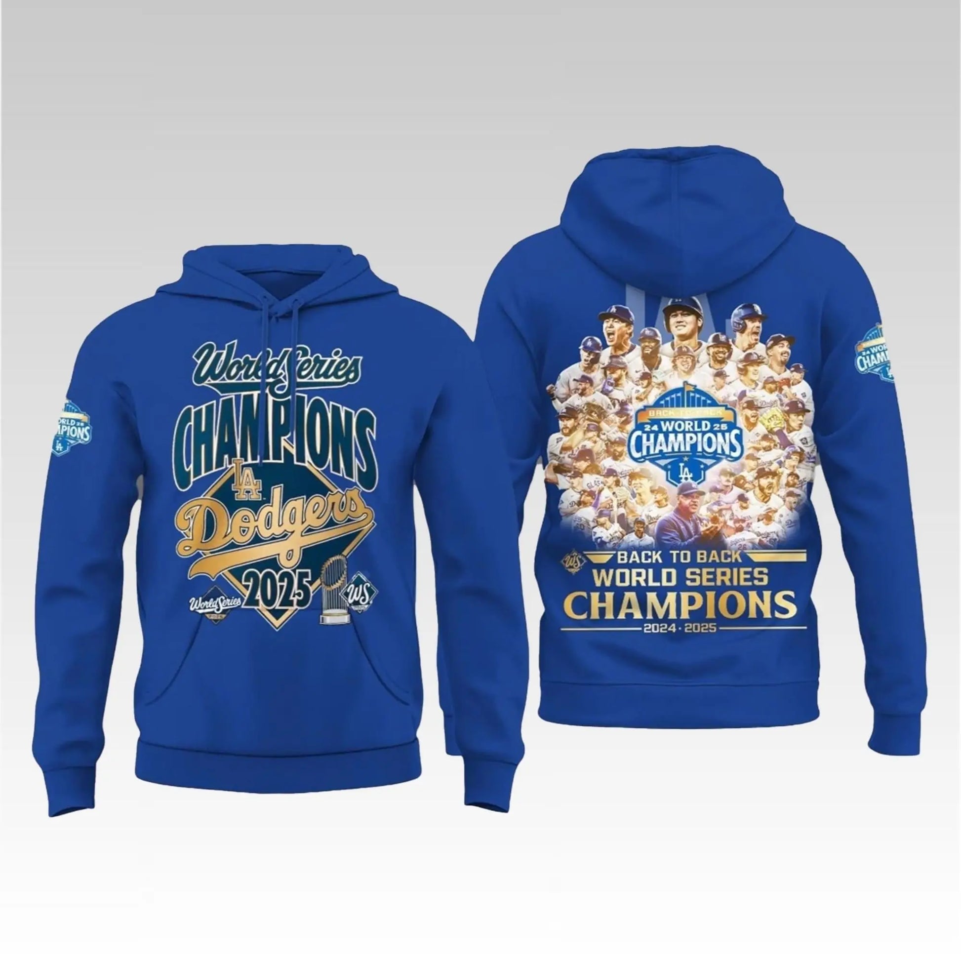 2025 Dodgers Back To Back World Series Champions Hoodie - Bigfirefashion