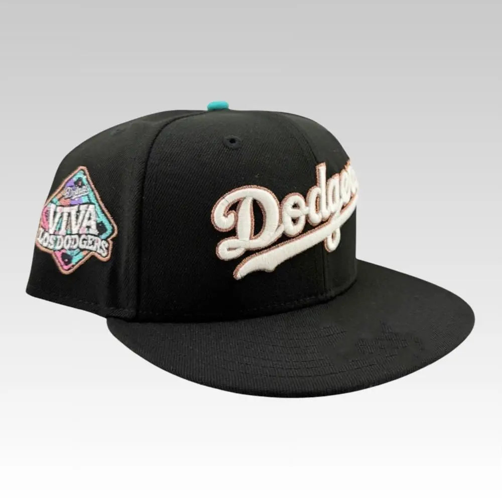 2025 Los Angeles Dodgers Black Scrip Viva Hat - Bigfirefashion