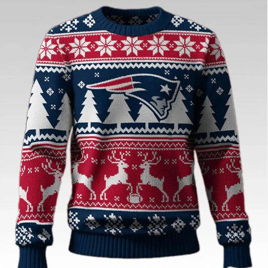 2025 New England Patriots Ugly Christmas Sweater - Bigfirefashion