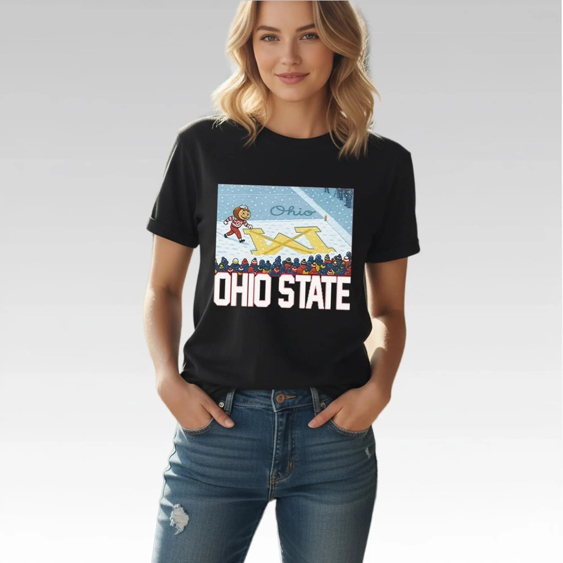 2025 Ohio Vs Michigan Rivalry Script Ohio On Big M Shirt Bigfirefashion