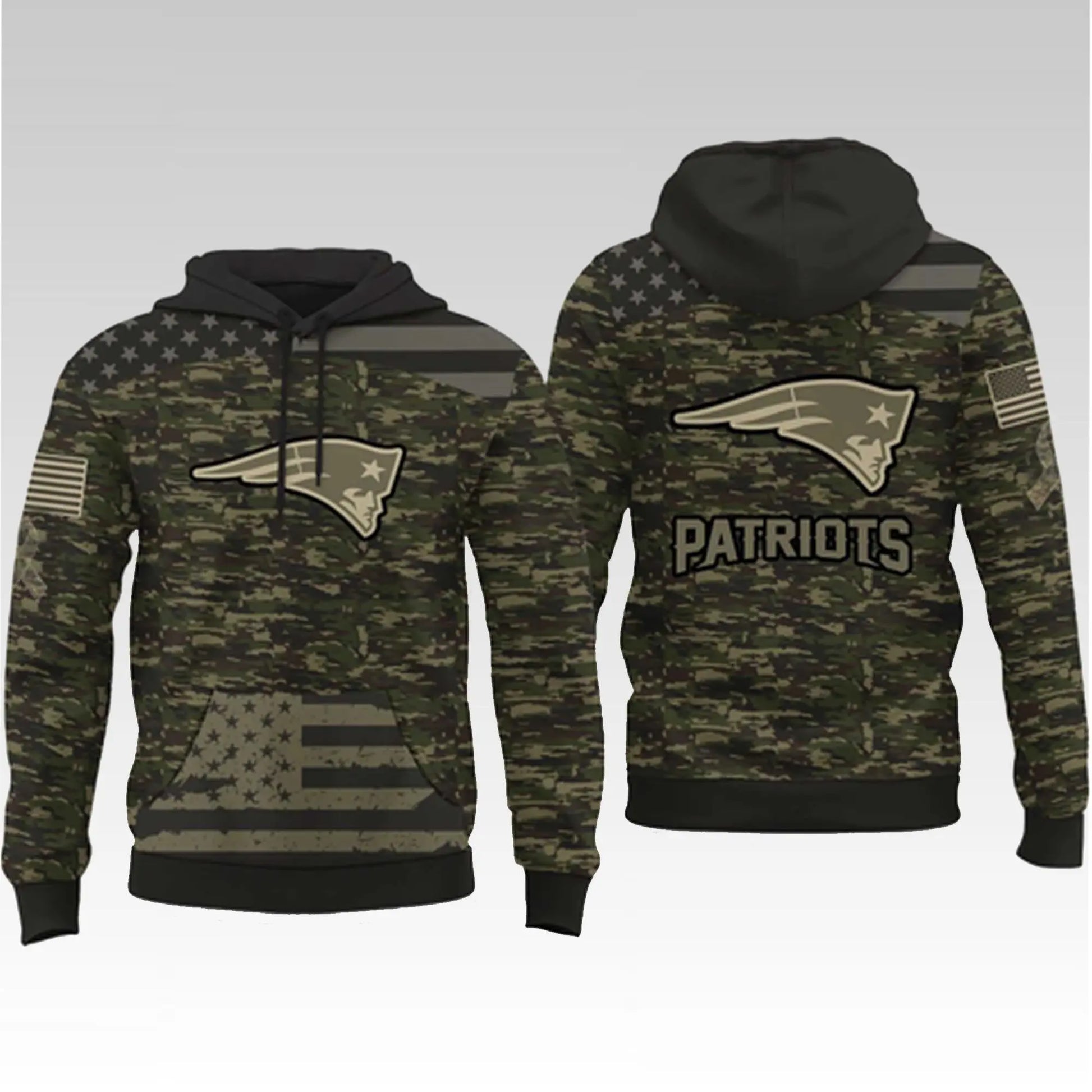 2025 Patriots Salute To Service Camo Hoodie - Bigfirefashion