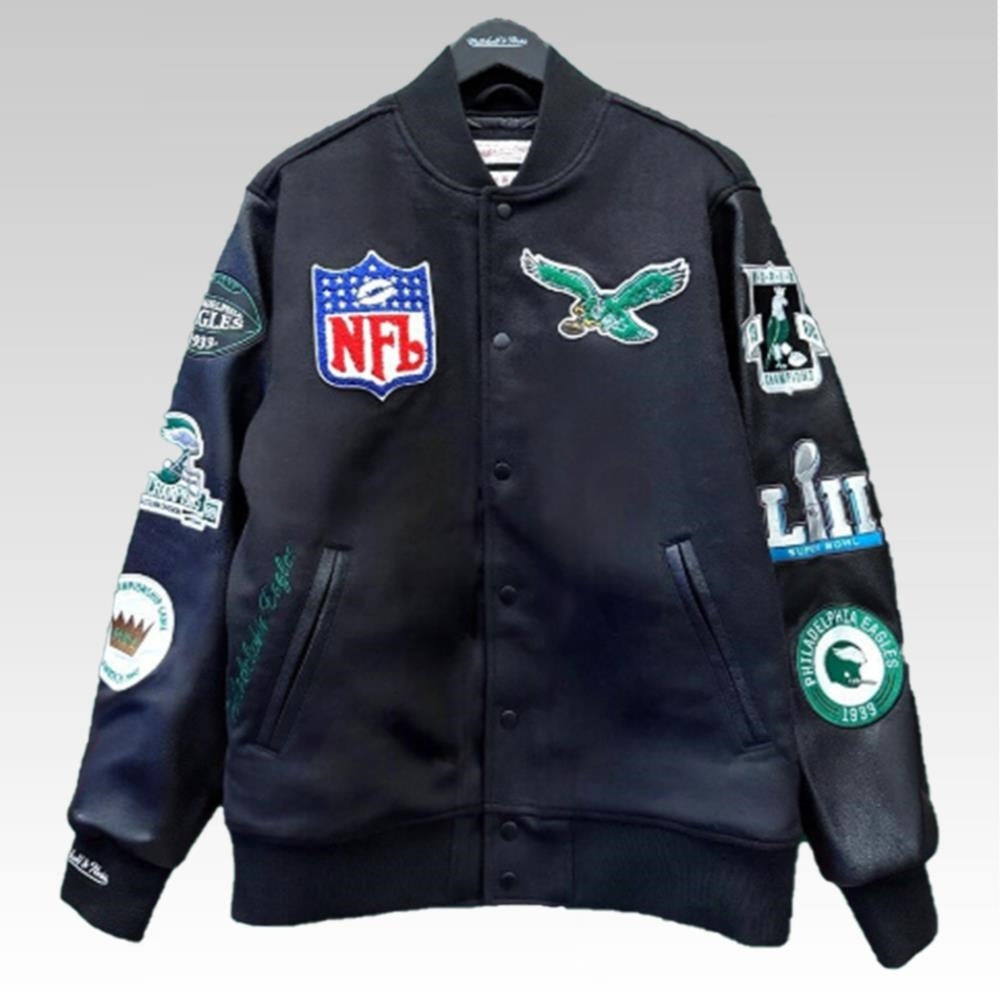 2025 Philadelphia Eagles Black Out Varsity Jacket