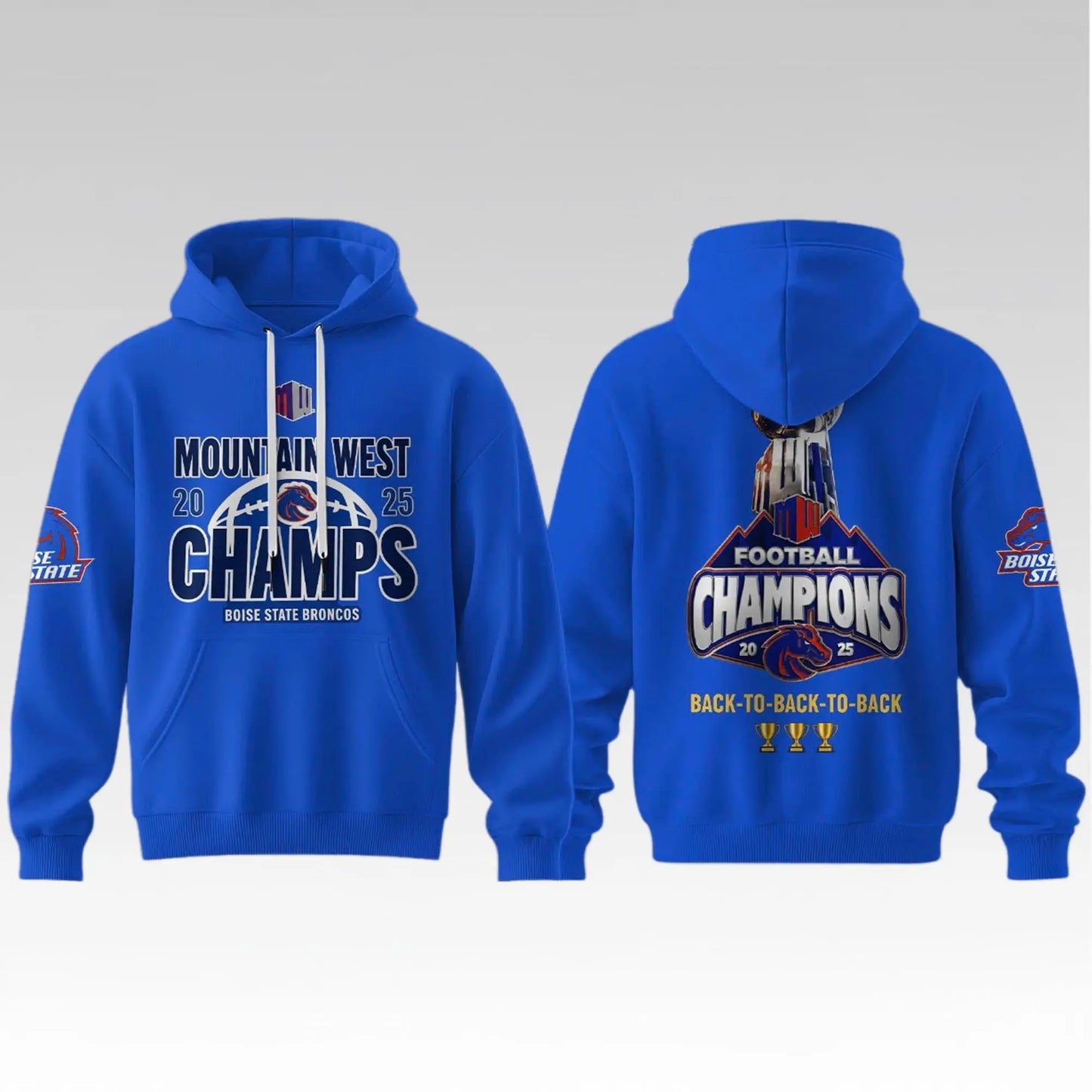 2025 State Broncos Mountain West Champs Back To Back Hoodie Bigfirefashion