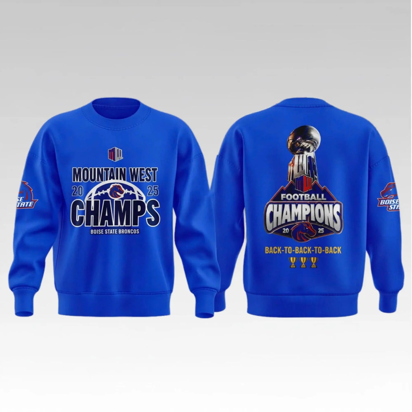 2025 State Broncos Mountain West Champs Back To Back Hoodie Bigfirefashion