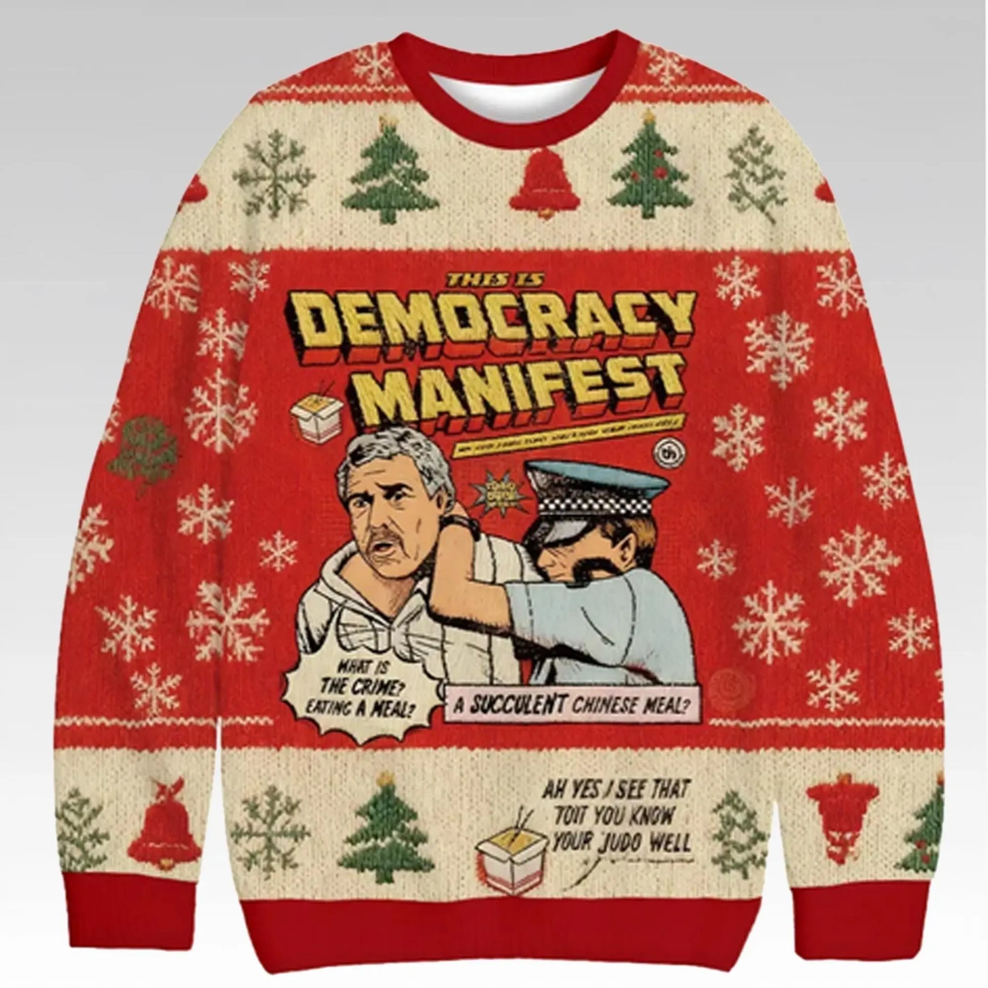 2025 This Is Democracy Manifest Ugly Christmas Sweater - Bigfirefashion