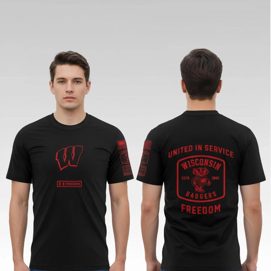 2025 Wisconsin Badgers United in Service Freedom Shirt - Bigfirefashion