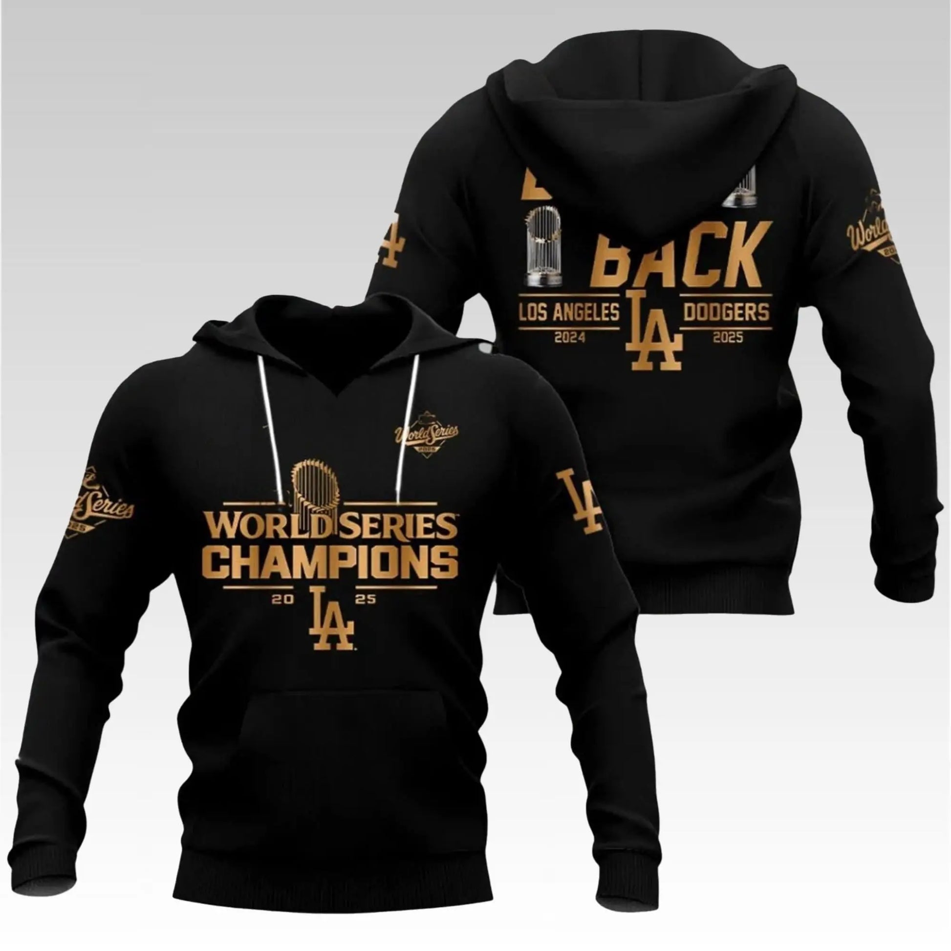 2025 World Series Champions Back To Back Dodgers 2024 Gold Shirt - Bigfirefashion