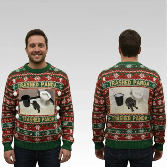 2026 Drunken Raccoon Trashed Panda Christmas Ugly Sweater Bigfire Fashion