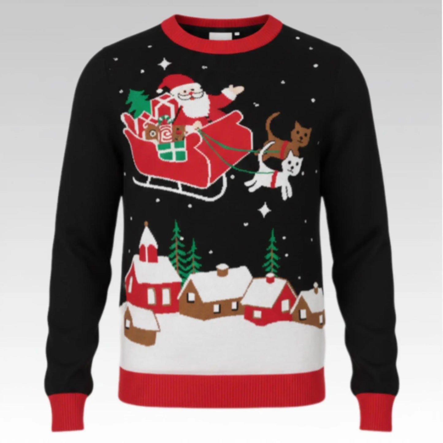2026 Kevin Jonas Meowy Christmas Sleigh Light Up Ugly Sweater
