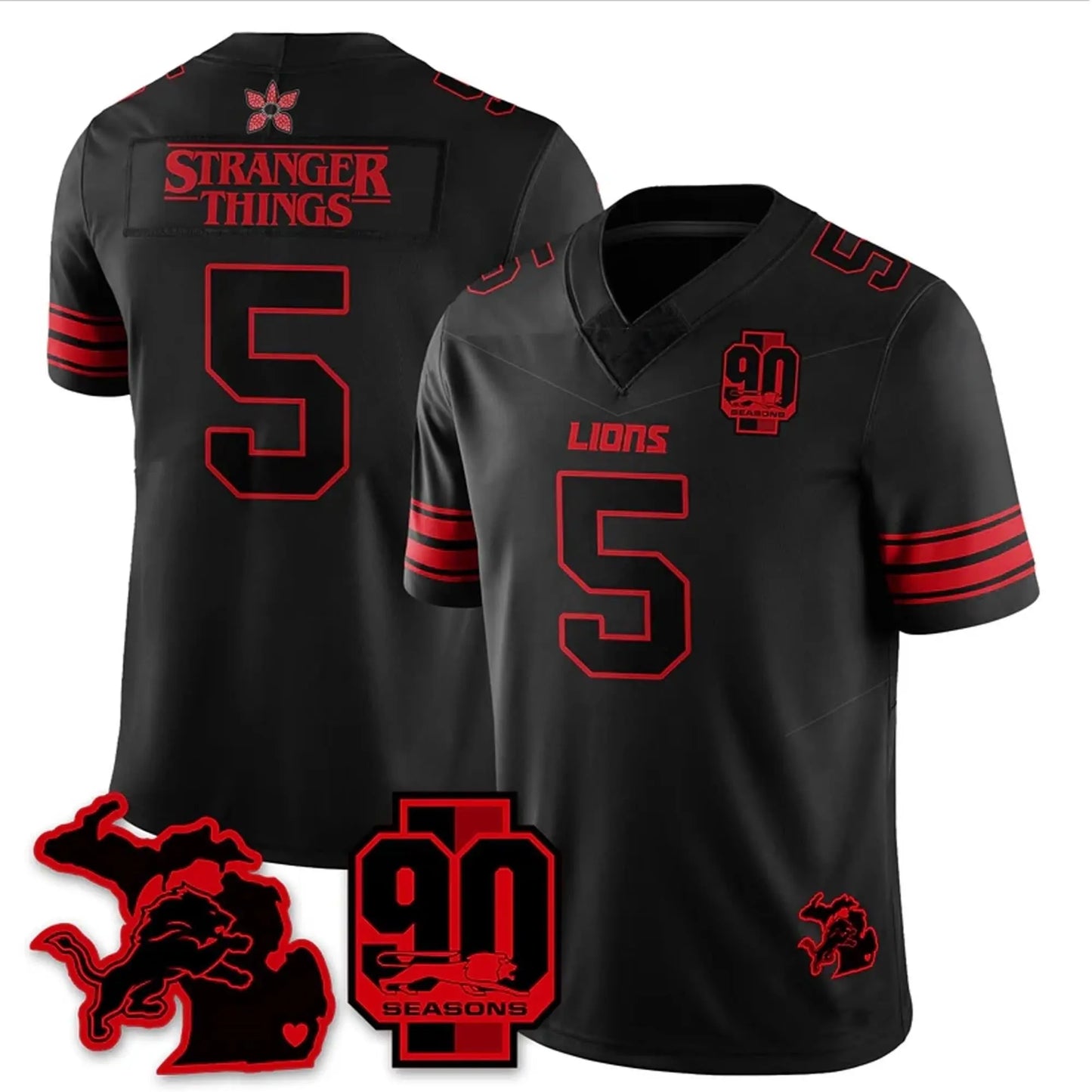 2026 Lions Stranger Things 90 Seasons Jersey Bigfirefashion