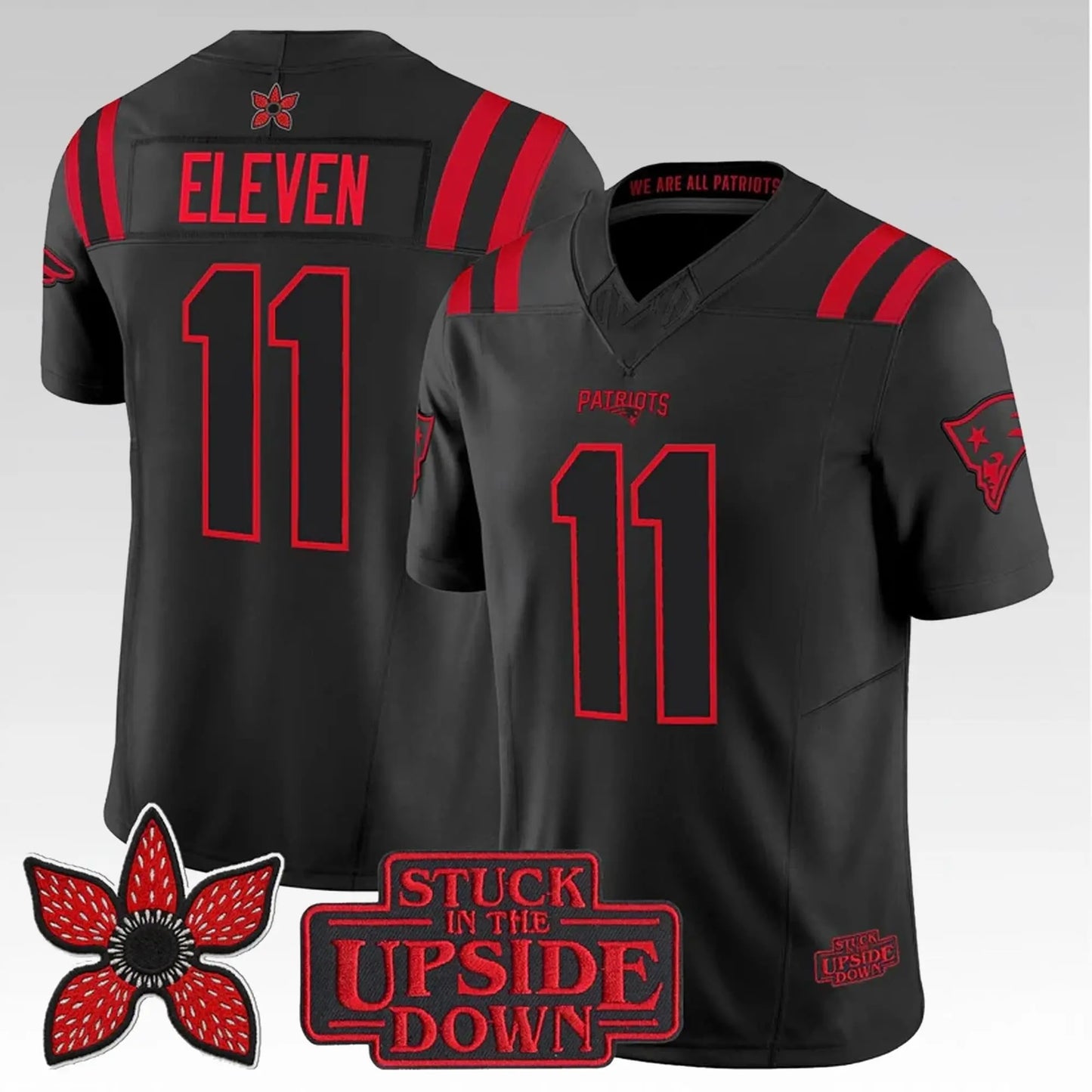 2026 Patriots Eleven Stranger Things Stuck In The Upside Down Jersey