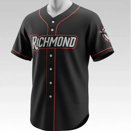 2026 Richmond Flying Squirrels Black Alternate Jersey - Bigfirefashion
