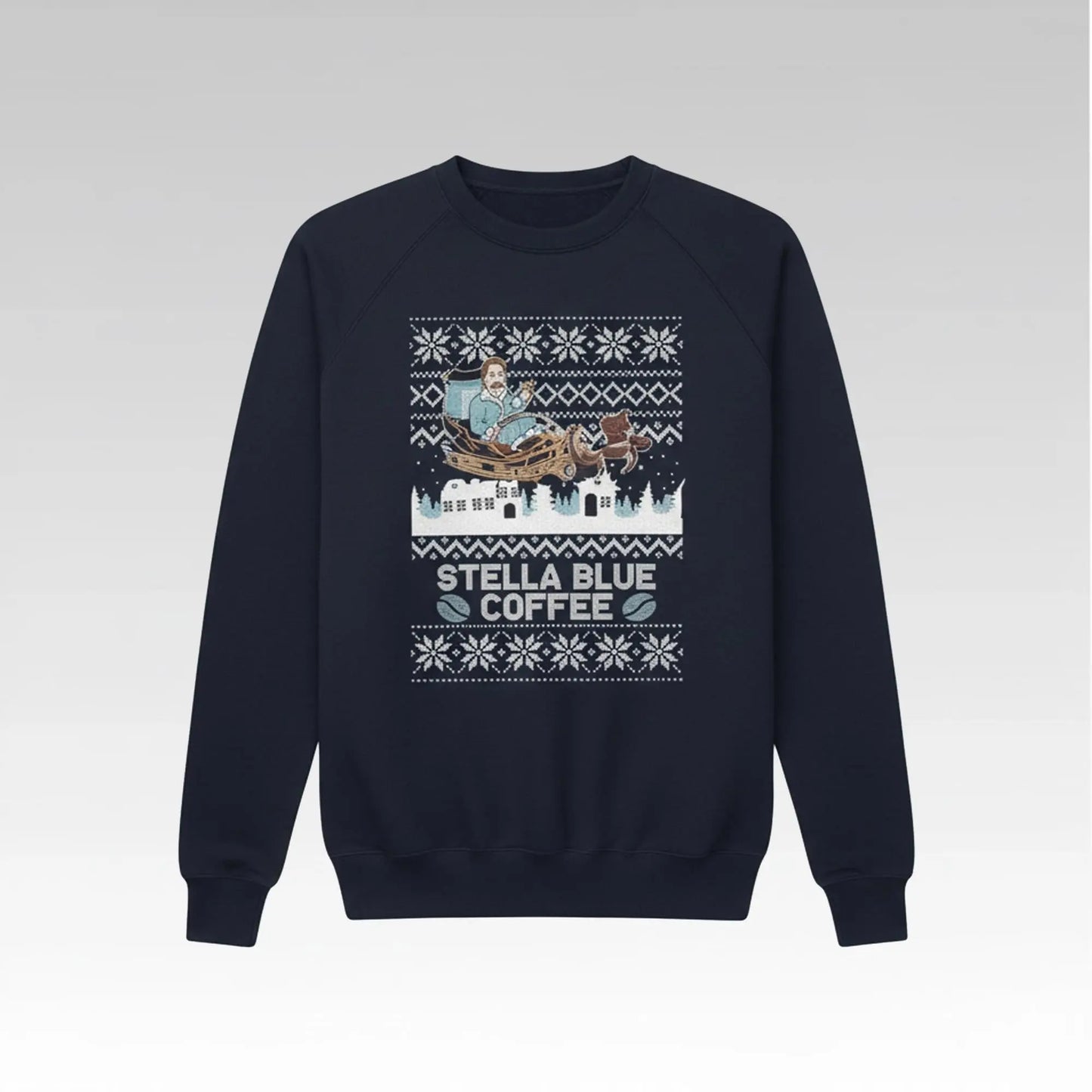 2026 Stuart Feiner Stella Blue Coffee Christmas Ugly Sweater