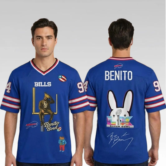 Bills Bad Bunny Benito Bowl Signature Jersey Bigfirefashion