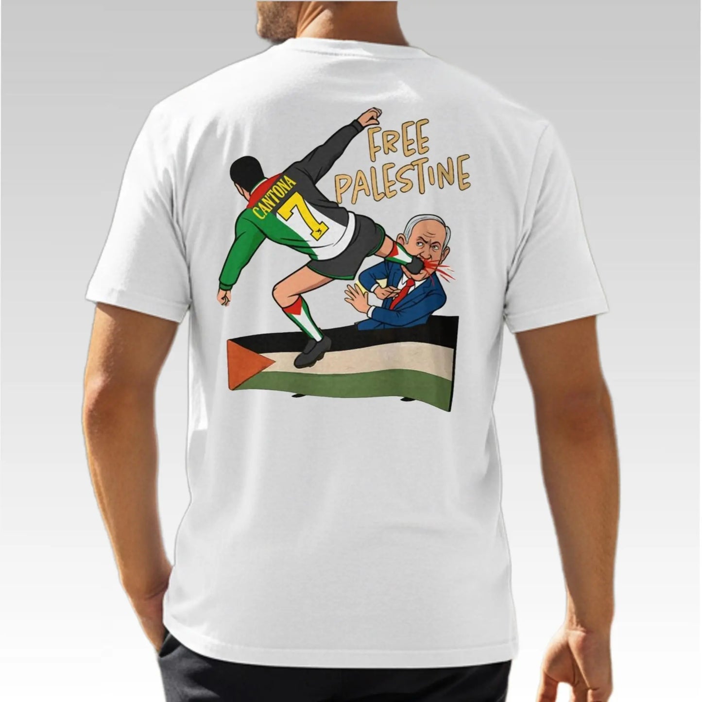 Cantona Give Netanyahu The Boot Free Palestine Shirt - Bigfirefashion
