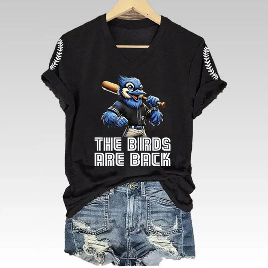 Women Blue Jays The Birds Are Back Shirt 2025 - Bigfirefashion